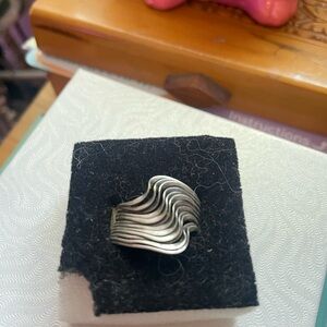 Elegant Silver Wave Ring